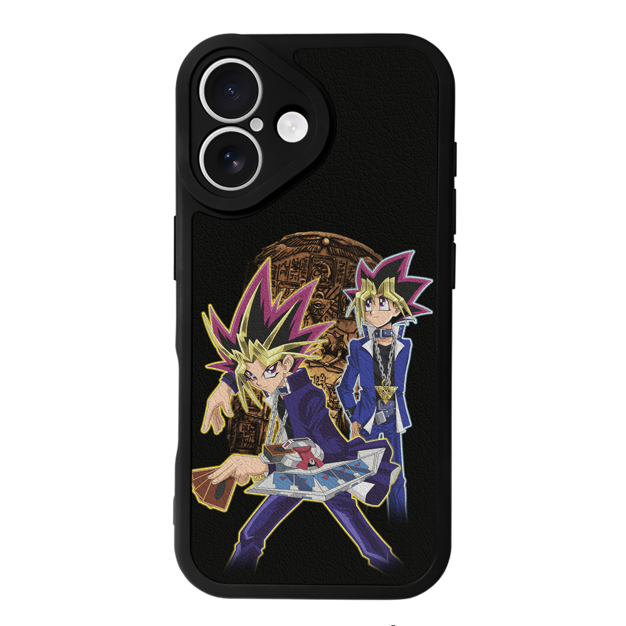 （画像用） 遊☆戯☆王 Yu-Gi-Oh! 【iPhone 16シリーズ対応】シリコンスマホケース（レザー調） 材質：シリコン